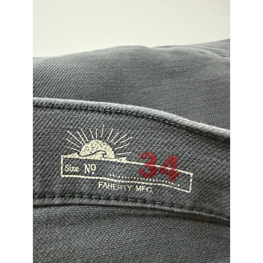 Faherty Mens Stretch Terry 5 Pocket Jean Slate Wash Gray 34 x 30 Preppy Casual